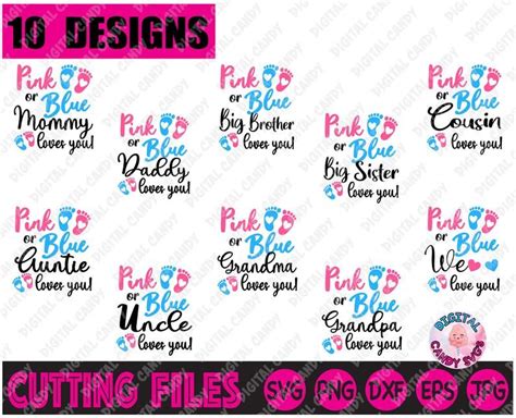 Gender Reval Svg Pink Or Blue We Love You Svg Pink Or Blue Mommy