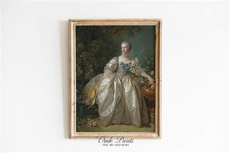 1700s French Portrait Victorian Lady Vintage Rococo Painting Poster