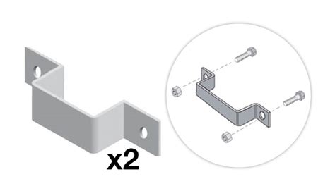 Kit De Brides De Fixations Rectangulaires Pour Poteaux X Mm