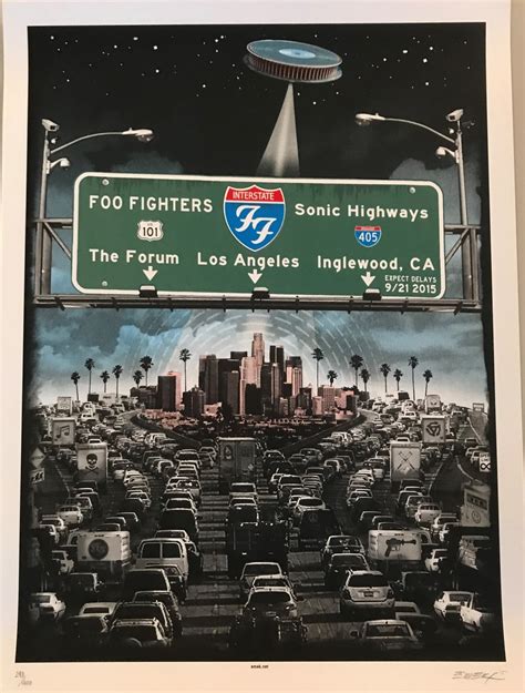 EMEK 2015 Foo Fighters L A Freeway Limited Edition Concert Poster