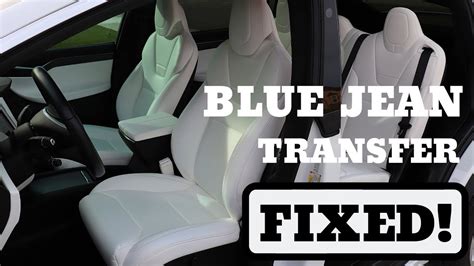 Tesla Vegan Leather White Seats Blue Jeans Transfer Fixed Youtube