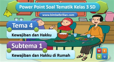 Power Point PPT Soal Tema 4 Kelas 3 SD Subtema 1 Kewajiban Dan Hakku