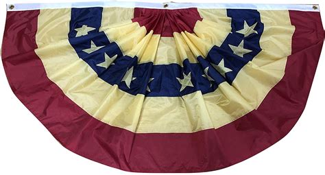 Tea Stained Patriotic Bunting Flag 3 X 6 Pleated Fan Flag