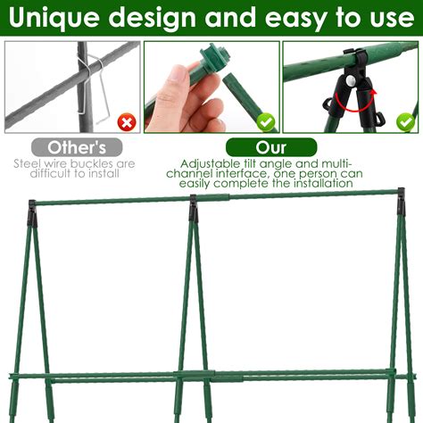 48x48 Inch Foldable Cucumber Trellis A Frame Climbing Plant Grow Support Stand Trellis With