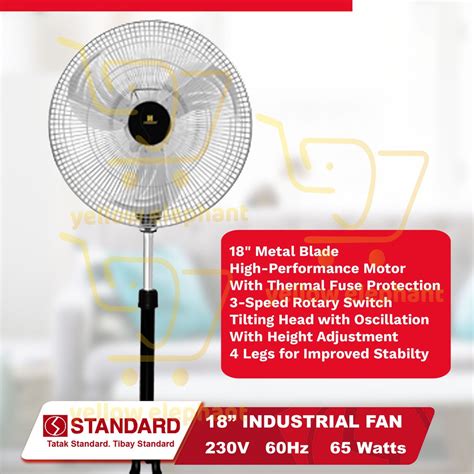 Standard Electric Fan Shf A Industrial Stand Fan Shopee Philippines