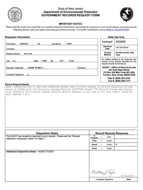 Fillable Online Dep Opra Request Form Nj Gov Fax Email Print Pdffiller