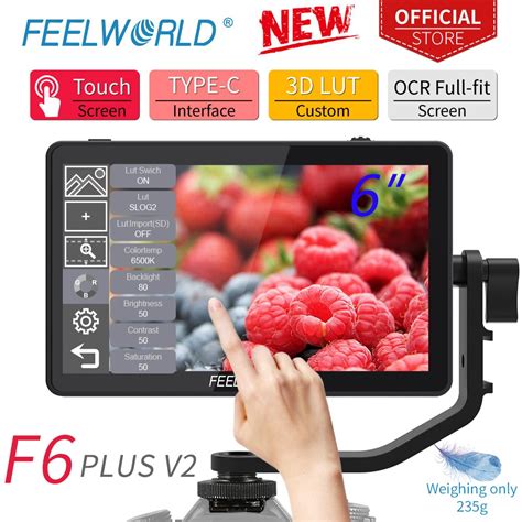 FEELWORLD Monitor de campo F6PLUS V2 para cámara DSLR pantalla táctil