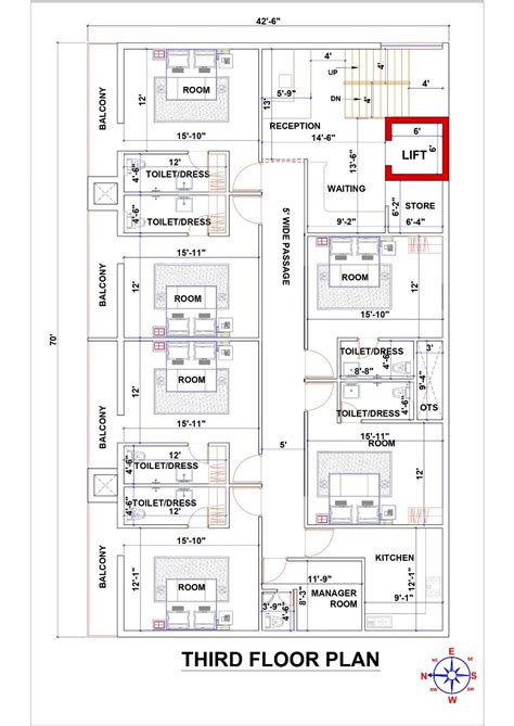 42x65sqft Shopping Complex Design And Plan