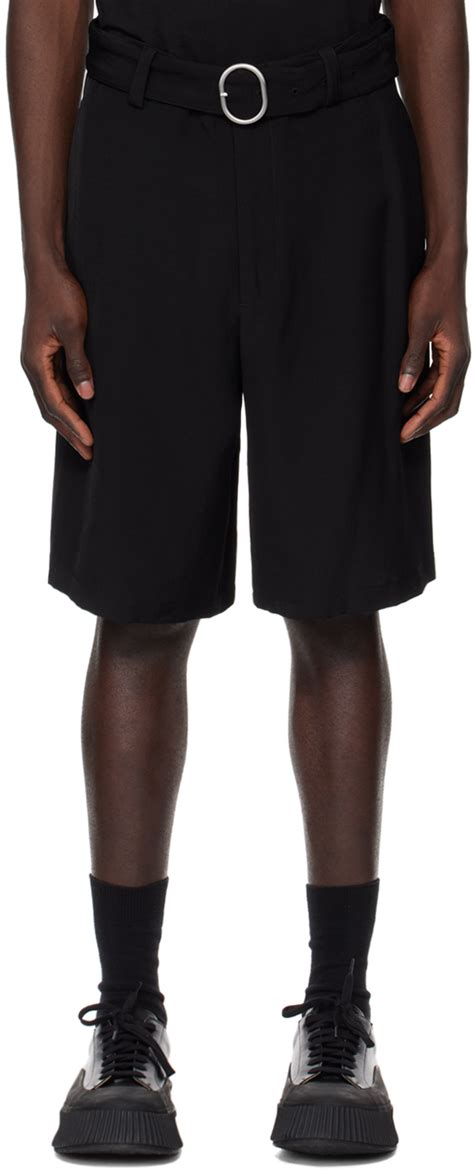 Short plissé noir Jil Sander en solde