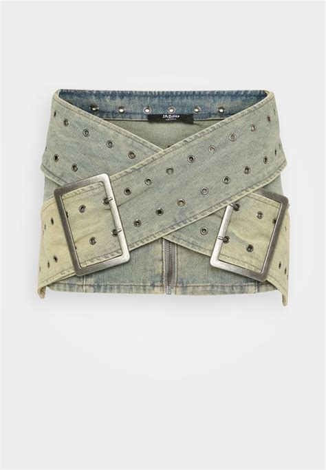 Jaded London Micro Skirt Minigonna Washed Denim Skirt Belt Denim