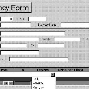 clients form showing   elements making