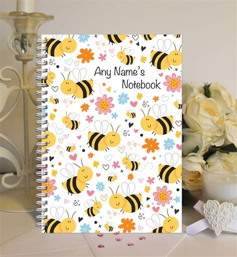 Personalised A5 Notebook Notepad Wirebound Softbacked Bee Etsy