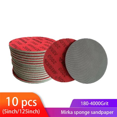 Inch Foam Dry Wet Sponge Sandpaper Disc Flocking Back Velvet