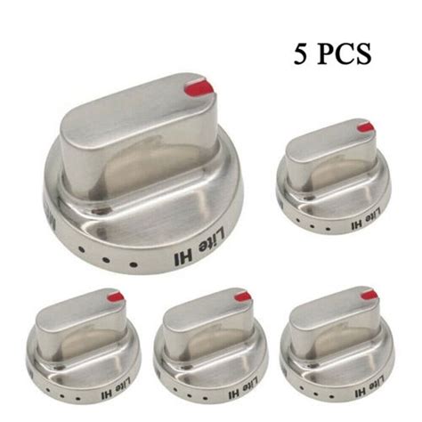 5 Pack Dial Stainless Steel Knob Dg64 00472a Dg64 00347a For Samsung Stove Knob Ebay