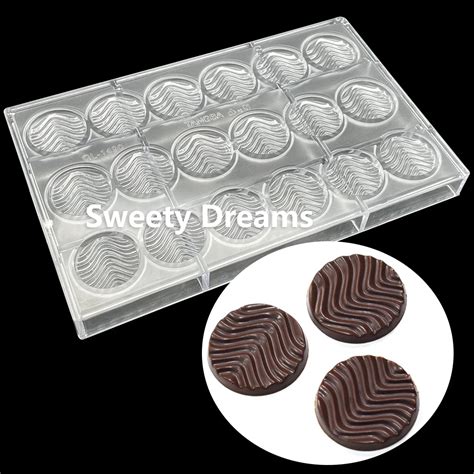 Cavidade Policarbonato Molde De Chocolate Wafer Onda Redonda Cookies