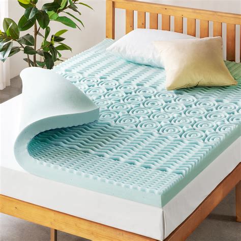 Mellow 4 Inch 5 Zone Memory Foam Mattress Topper Cooling Gel Infusion