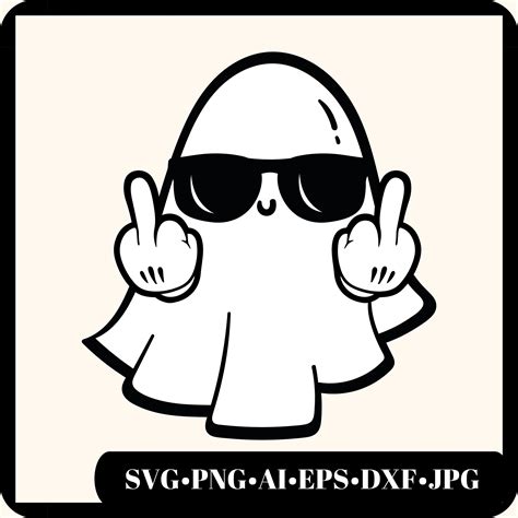 Funny Ghost Middle Finger Svg Png Ghost Svg Files For Cricut Png Halloween Svg Funny