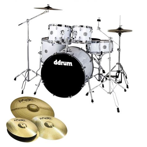 Offline Ddrum D2 22 5pc Drum Kit Wpaiste Cymbals White Gloss At