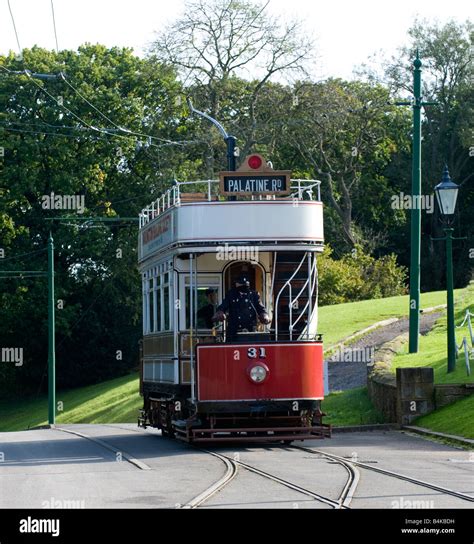 Tram car at Beamish Museum Co. Durham Stock Photo - Alamy