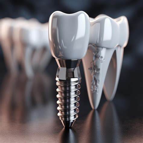 Representación 3d de un procedimiento de implante dental Foto Premium