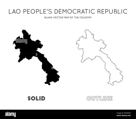 Laos Map Blank Vector Map Of The Country Borders Of Laos For Your