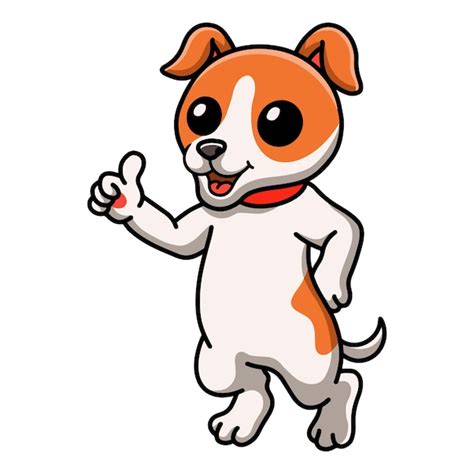 Premium Vector Cute Jack Russel Dog Cartoon Giving Thumb Up