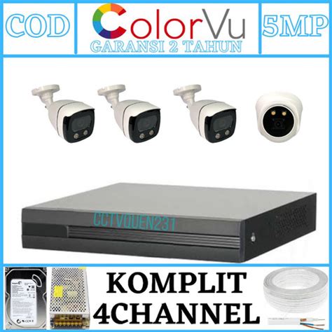 Jual Paket Cctv Colorvu Channel Kamera Mp Turbo Hd P Ir Sony