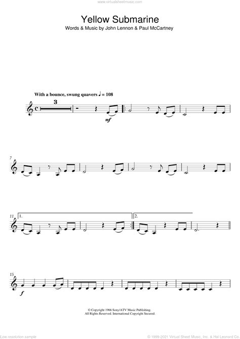 Clarinet Sheet Music For Beginners Beatles