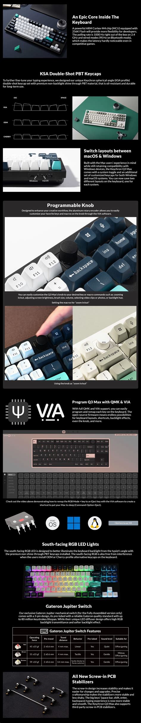 Keychron Q Max Tkl Full Assembled Knob Rgb Hot Swap Gateron Wireless Qmk Custom Keyboard