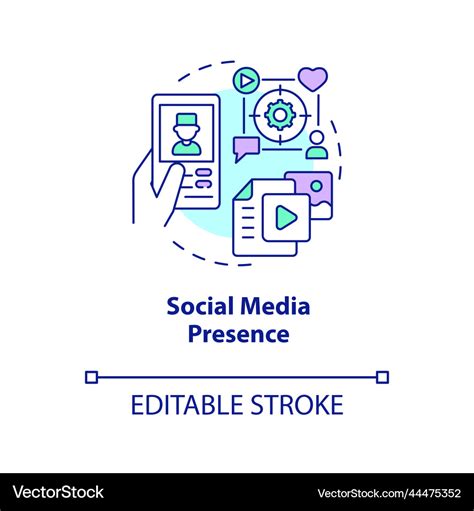 Social Media Presence Concept Icon Royalty Free Vector Image