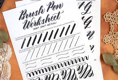 Free Brush Pen Calligraphy Worksheet Neat Slant Edition The Postman