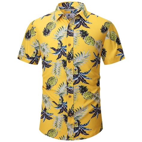 Scodi Mens Hawaiian Floral Shirt Short Sleeve Button Down Casual