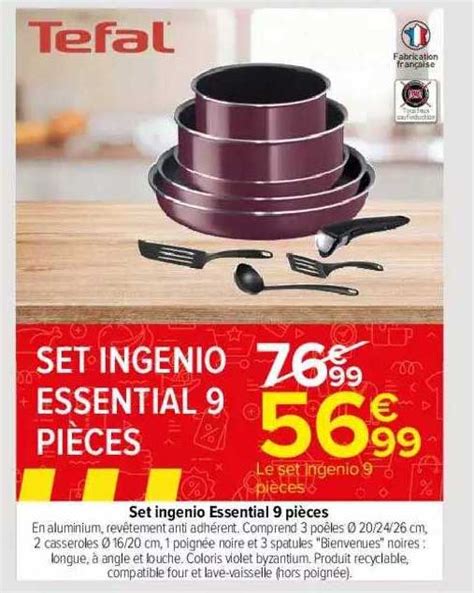 Promo Set Ingenio Essential Pi Ces Tefal Chez Carrefour Icatalogue Fr