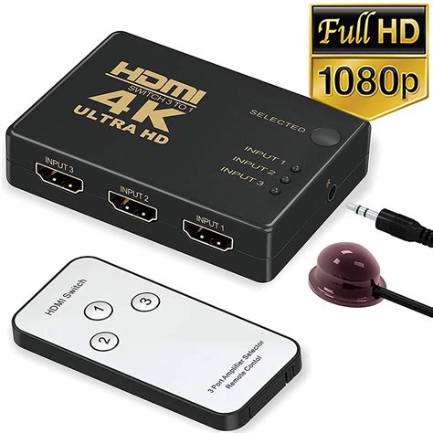 Switch Selector Hdmi Full Hd 3 Puertos Megatronica