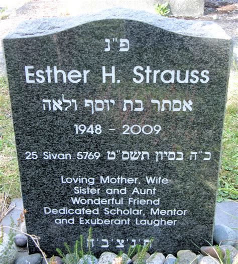 Esther Strauss The Jewish Cemetery Of Victoria British Columbia