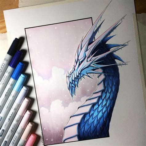 Ice Dragon Drawing by LethalChris on DeviantArt