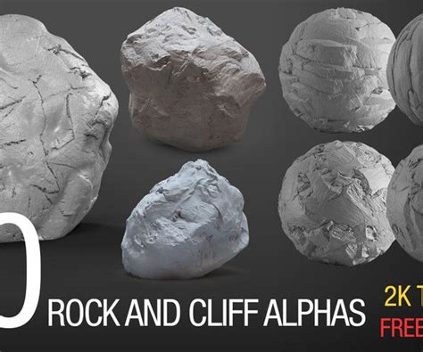 Artstation Easy Sculpting Rock And Cliff Alphas Tilable K Tiff