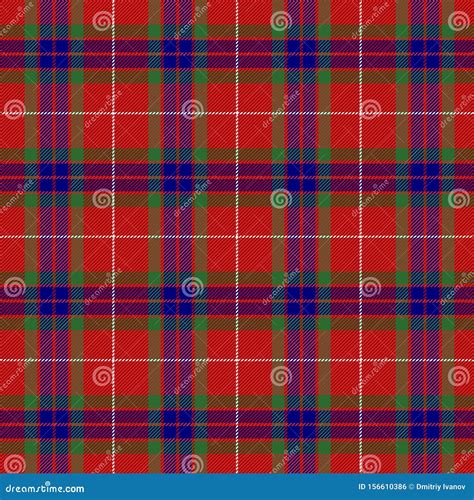Fraser Tartan Plaid Pattern Scottish Cage Vector Illustration