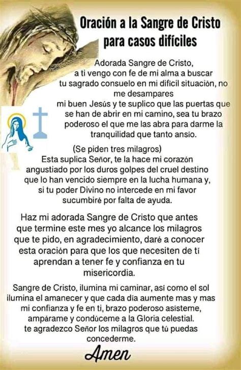 Oracion De La Sangre De Cristo Para Los Enfermos