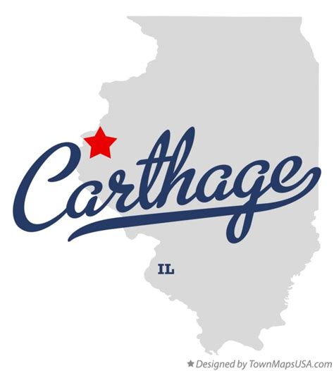 Map of Carthage, IL, Illinois