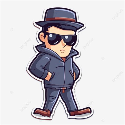 Criminal Cartoon Man Sticker Vector Illustration Design Criminal