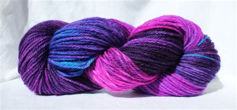 Hand Dyed Yarn Purple Pink Blue Variegated Yarn