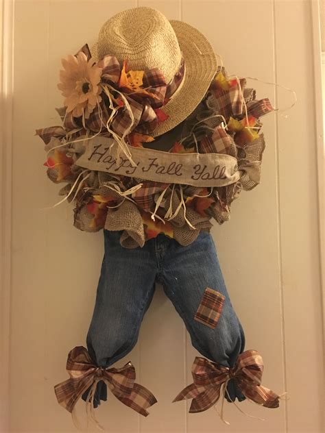 Fall Scarecrow Wreath This Was Fairly Easy To Make My First Wreath