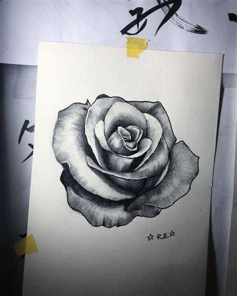 Blackwork Cabbage Tattoo