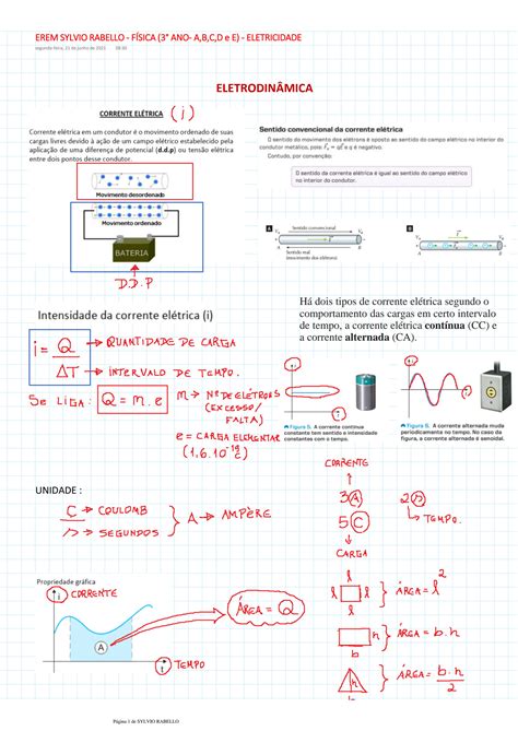 SOLUTION Eletricidade Corrente El Trica Aula 21 6 21 Studypool