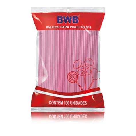 Palito Pirulito Rosa Com 100 Unidades Nº9 Pequeno Bwb