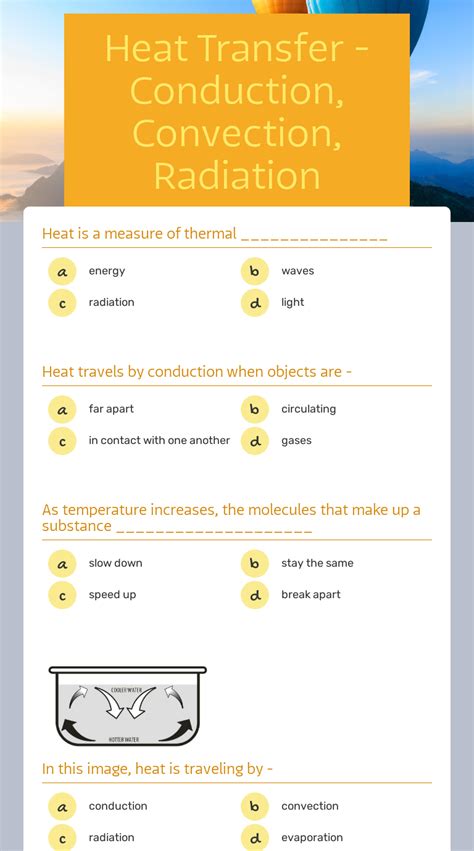 Heat Transfer Conduction Convection Radiation Interactive