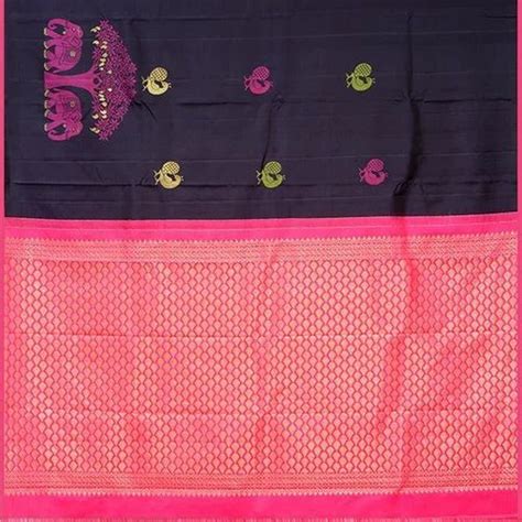 Black And Pink Kanjivaram Pure Silk Saree At Rs 16086 Kanchipuram