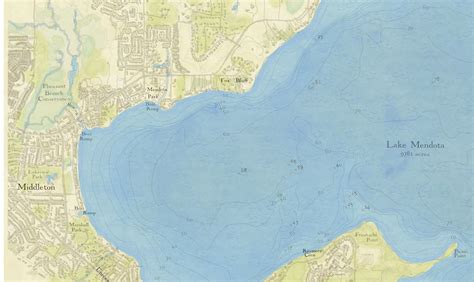 Lake Mendota Monona Wingra Map Beautiful Wall Art With Detailed Lake