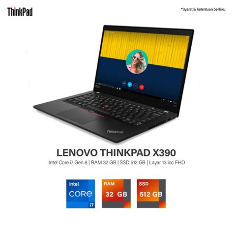 Jual Laptop Lenovo Thinkpad X390 I7 Gen 8 Ram 32 Gb Ssd 512 Gb Layar 13 Inc Shopee